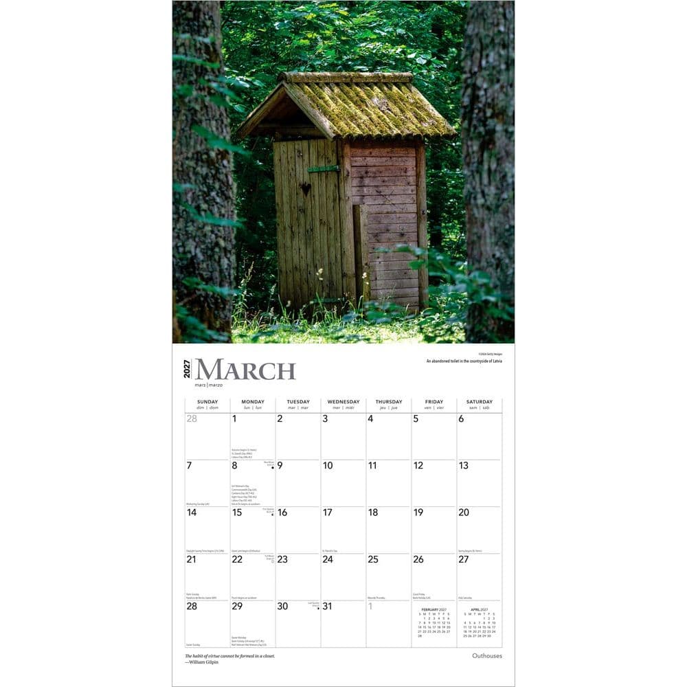 Outhouses 2027 Wall Calendar Second Alternate Image