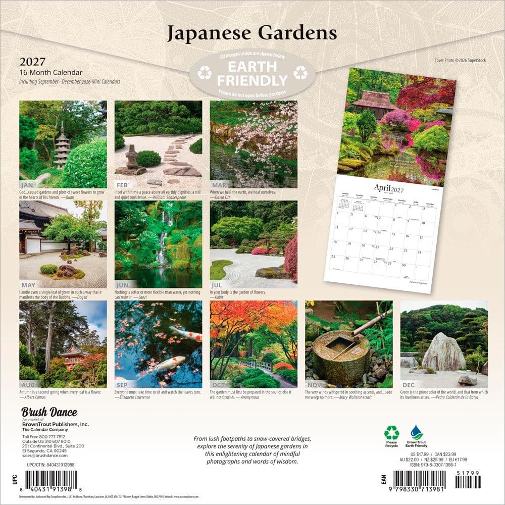 Japanese Gardens 2027 Wall Calendar First Alternate Image