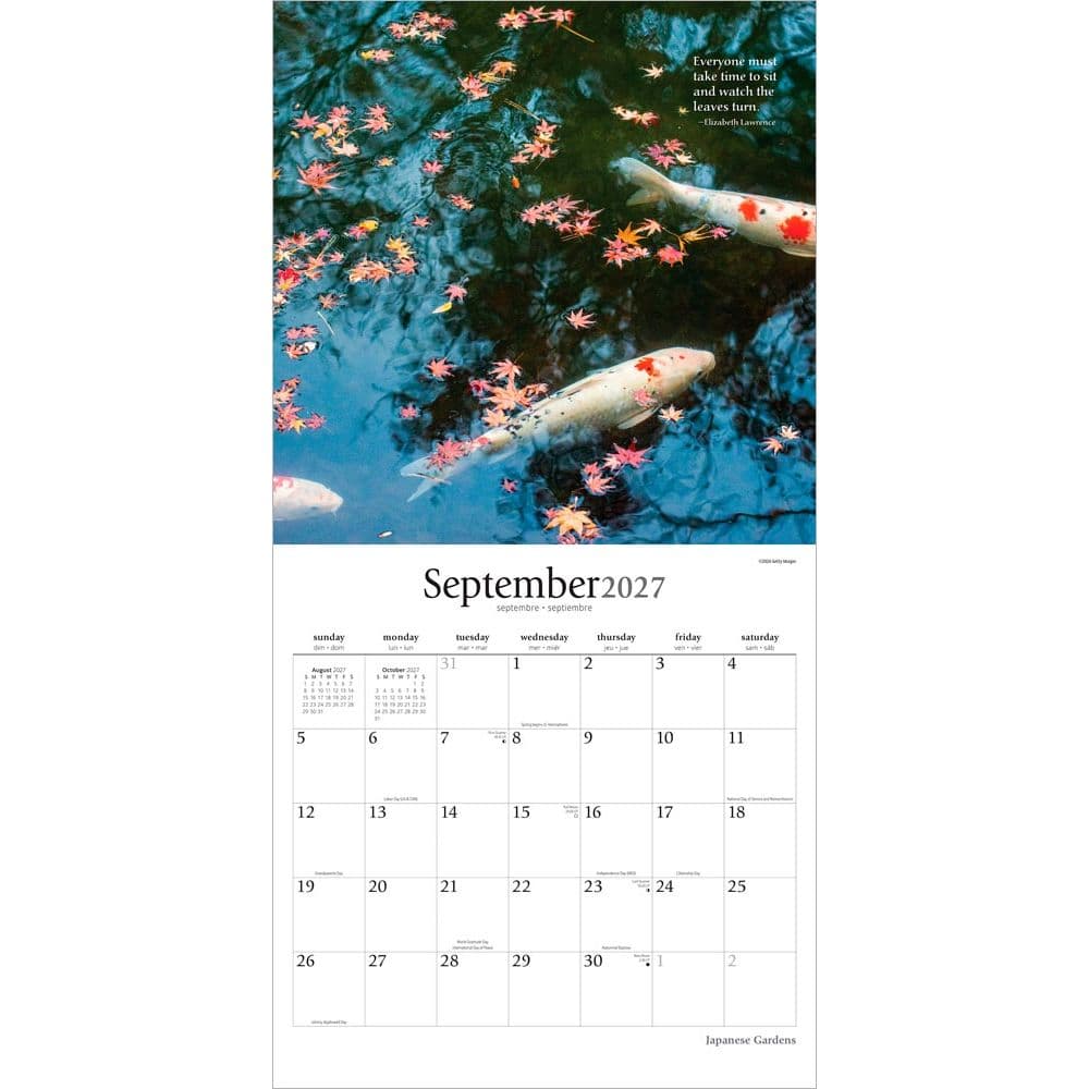Japanese Gardens 2027 Wall Calendar Third Alternate Image