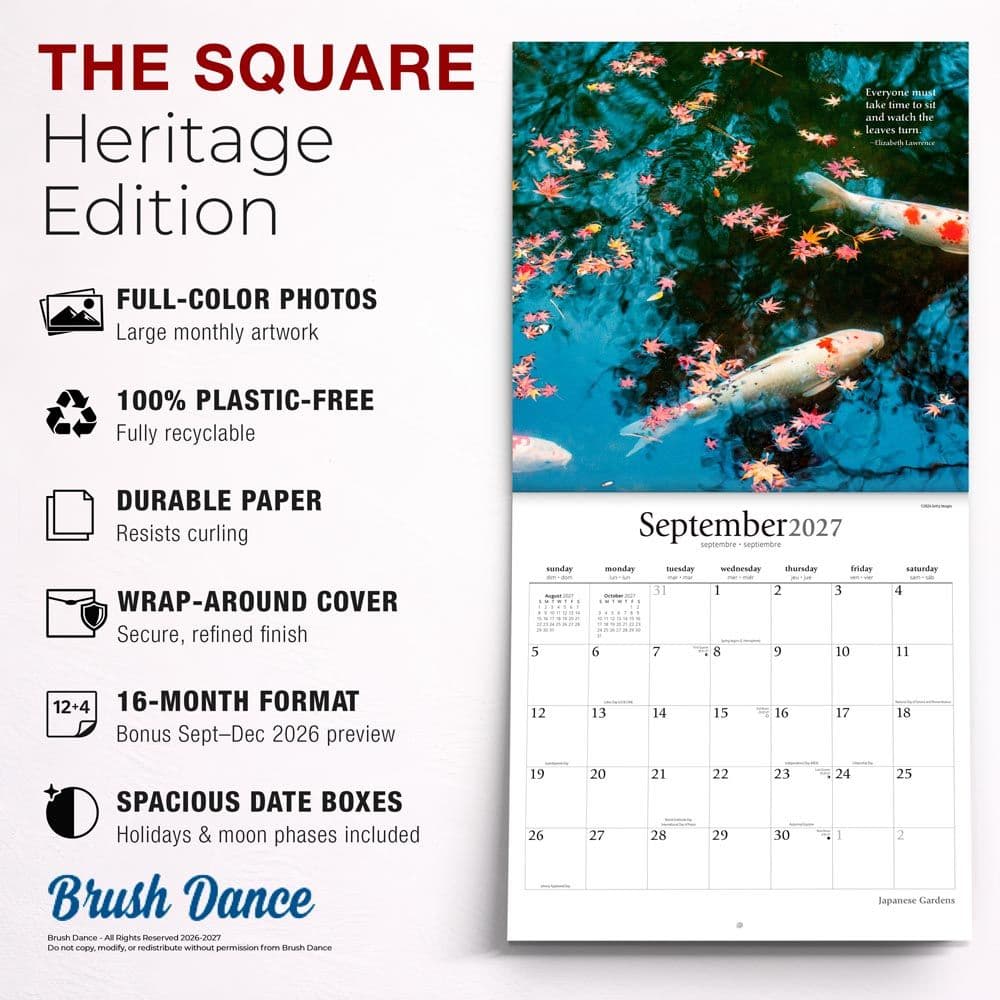 Japanese Gardens 2027 Wall Calendar Fifth Alternate Image