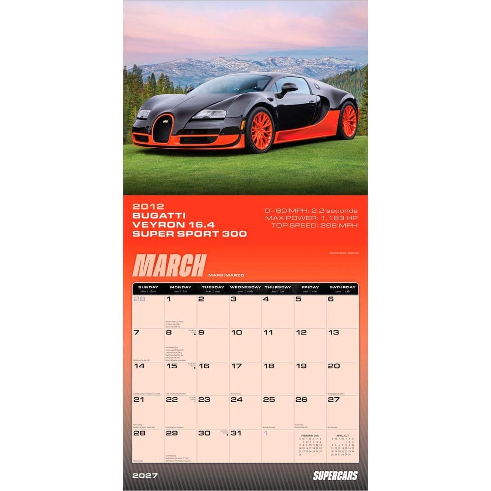 Supercars Square Motor Club 2027 Wall Calendar Second Alternate Image