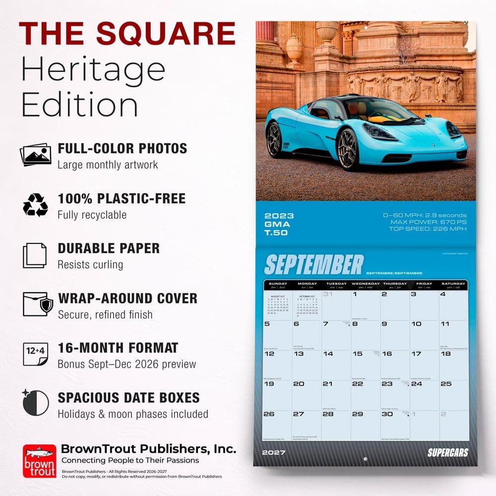 Supercars Square Motor Club 2027 Wall Calendar Fifth Alternate Image