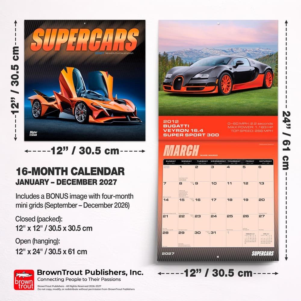 Supercars Square Motor Club 2027 Wall Calendar Sixth Alternate Image