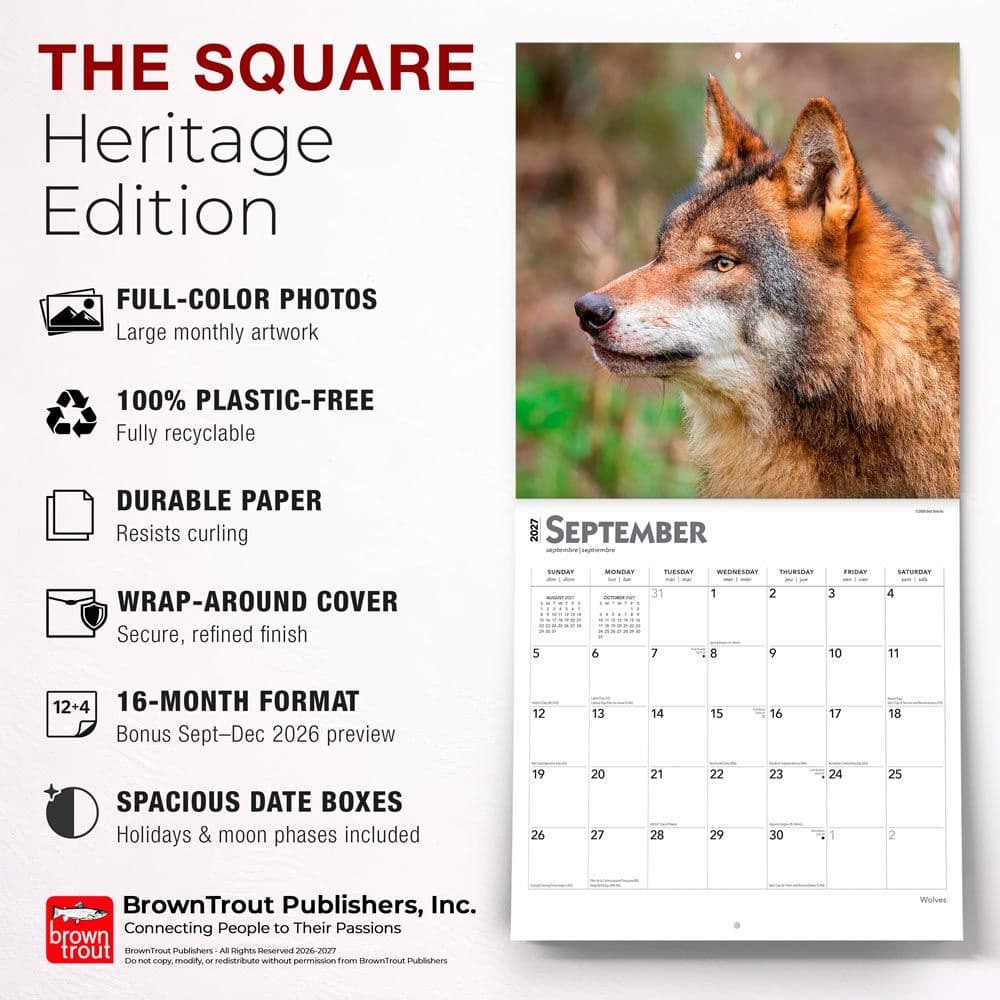 Wolves 2027  Wall Calendar Fifth Alternate Image