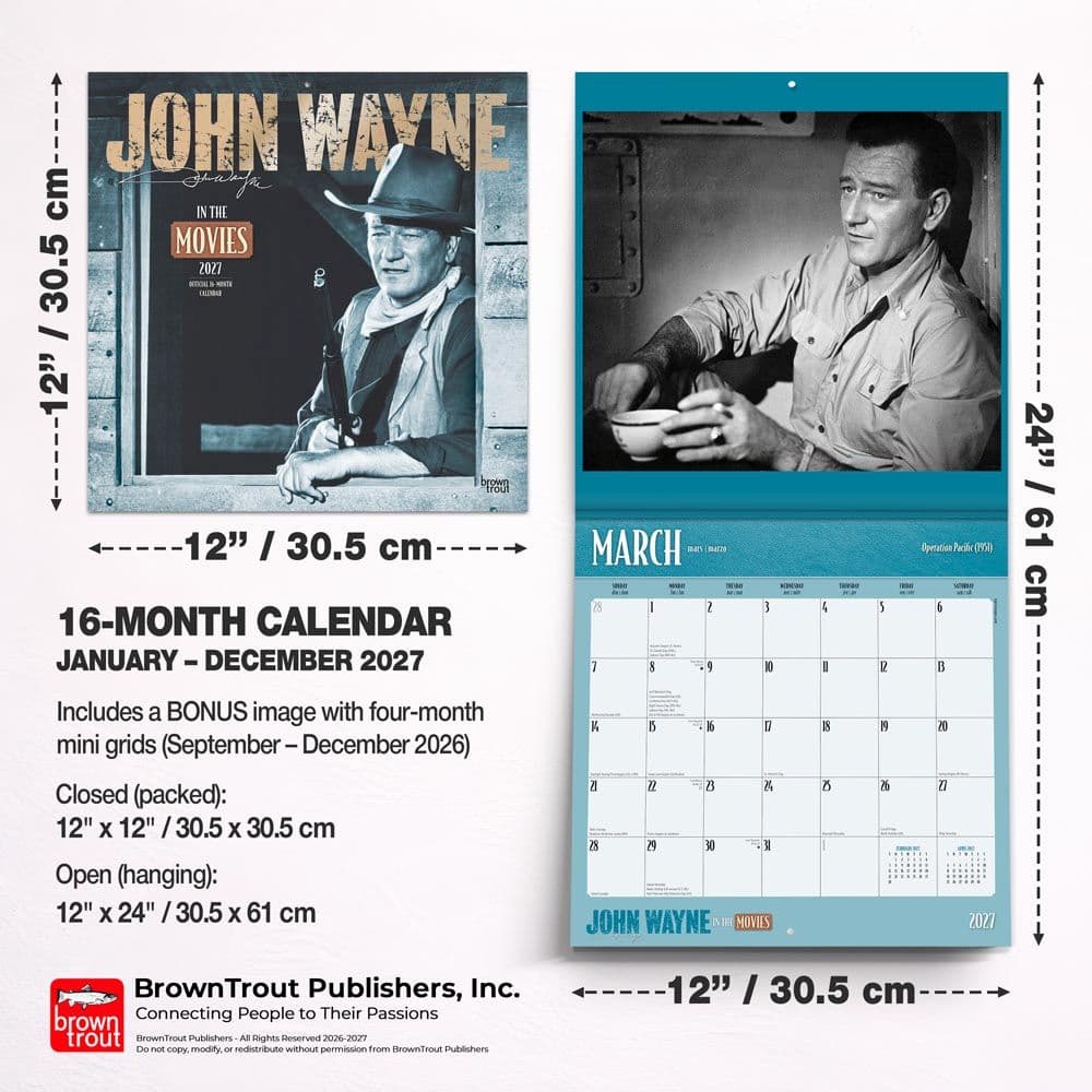 John Wayne in the Movies 2027 Wall Calendar Sixth Alternate Image