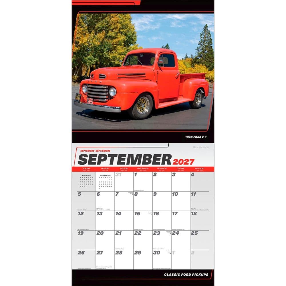 Ford Classic Pickups 2027 Wall Calendar Third Alternate Image
