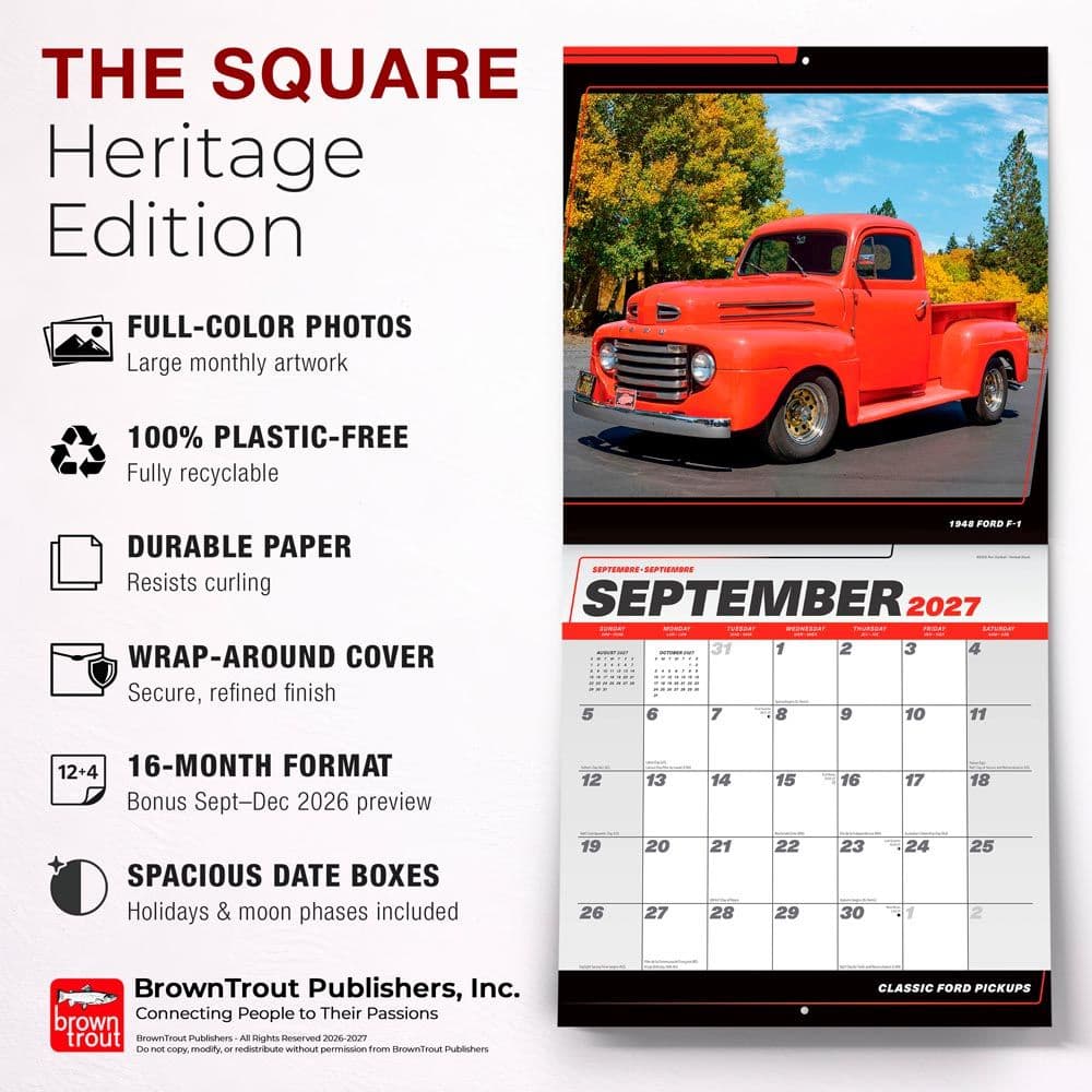 Ford Classic Pickups 2027 Wall Calendar Fifth Alternate Image