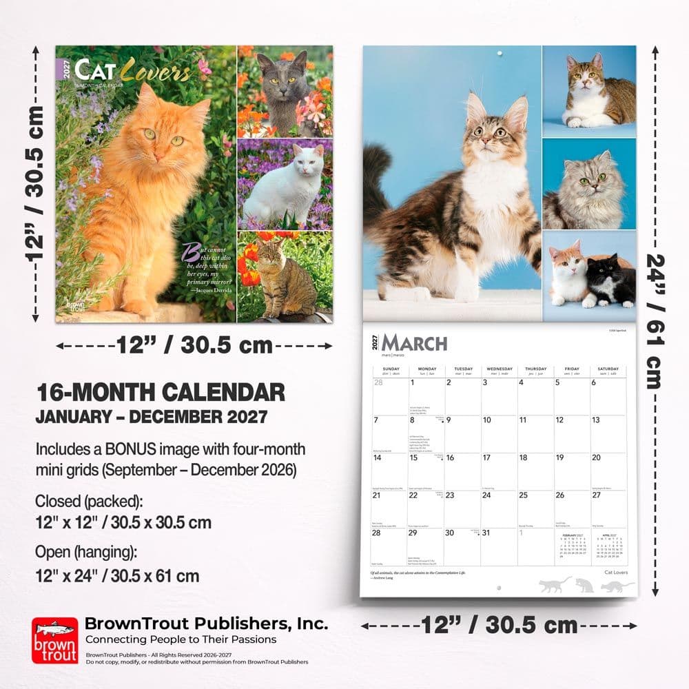 Cat Lovers  2027 Wall Calendar Sixth Alternate Image