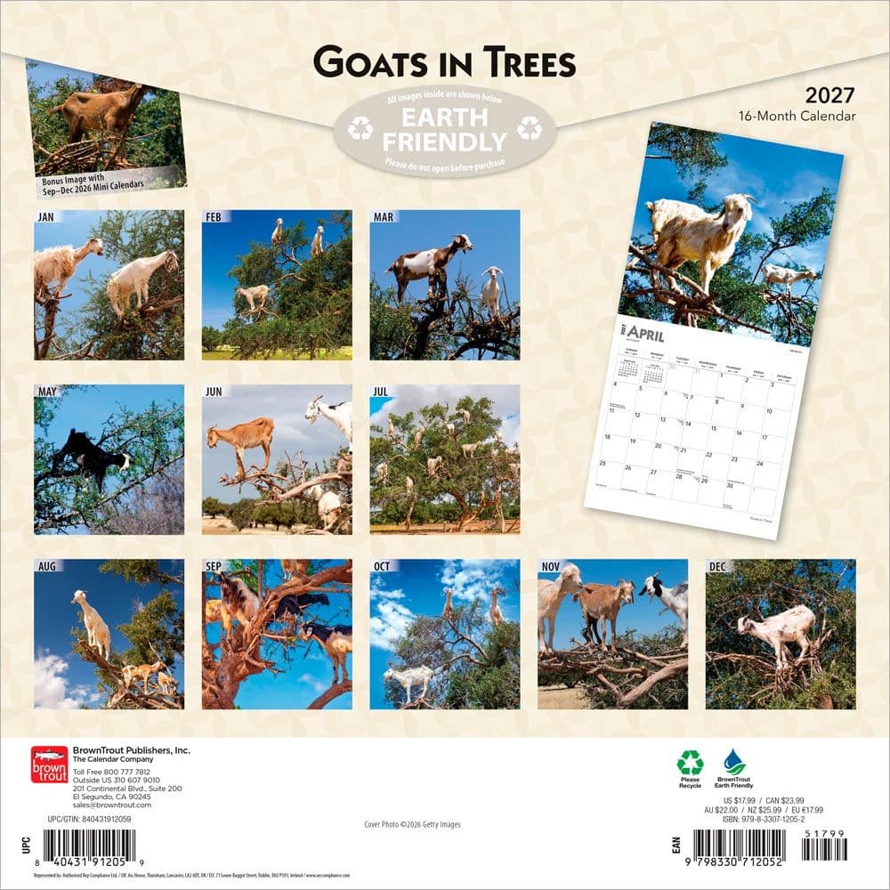 Goats in Trees 2027 Wall Calendar First Alternate Image