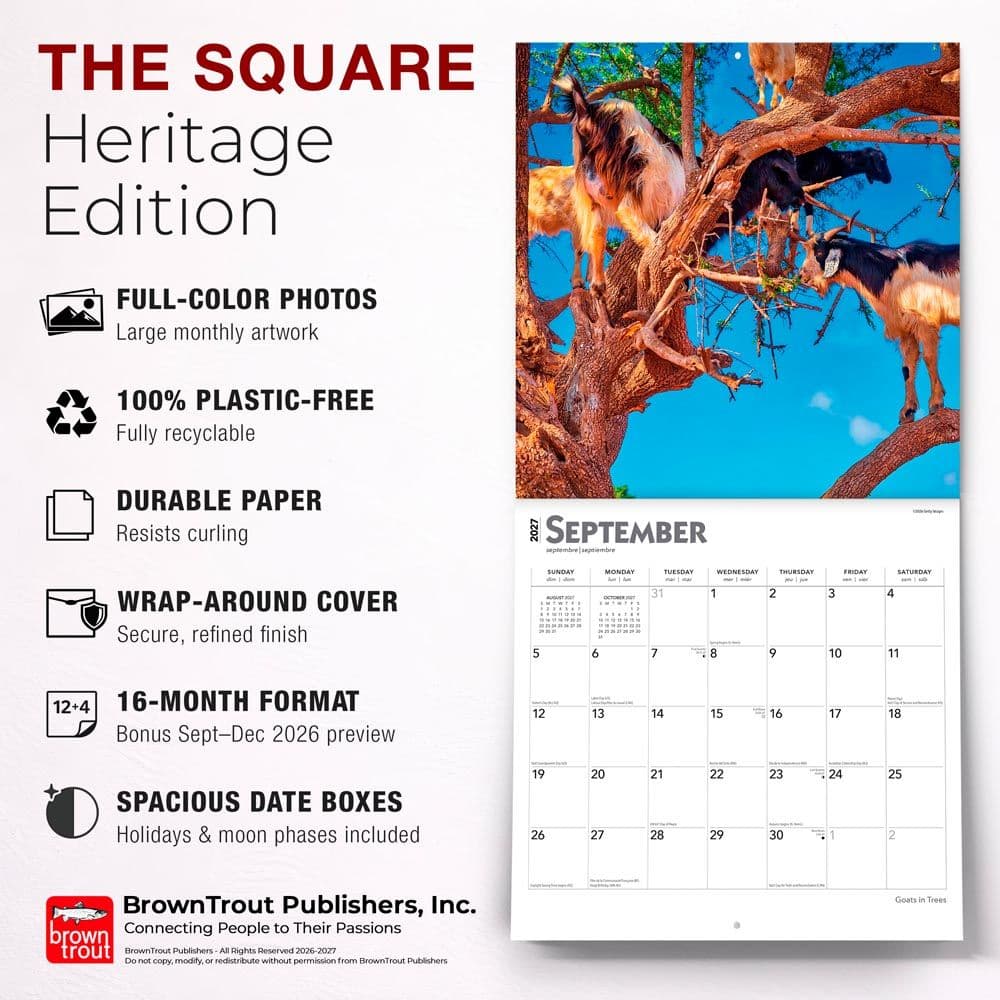 Goats in Trees 2027 Wall Calendar Fifth Alternate Image
