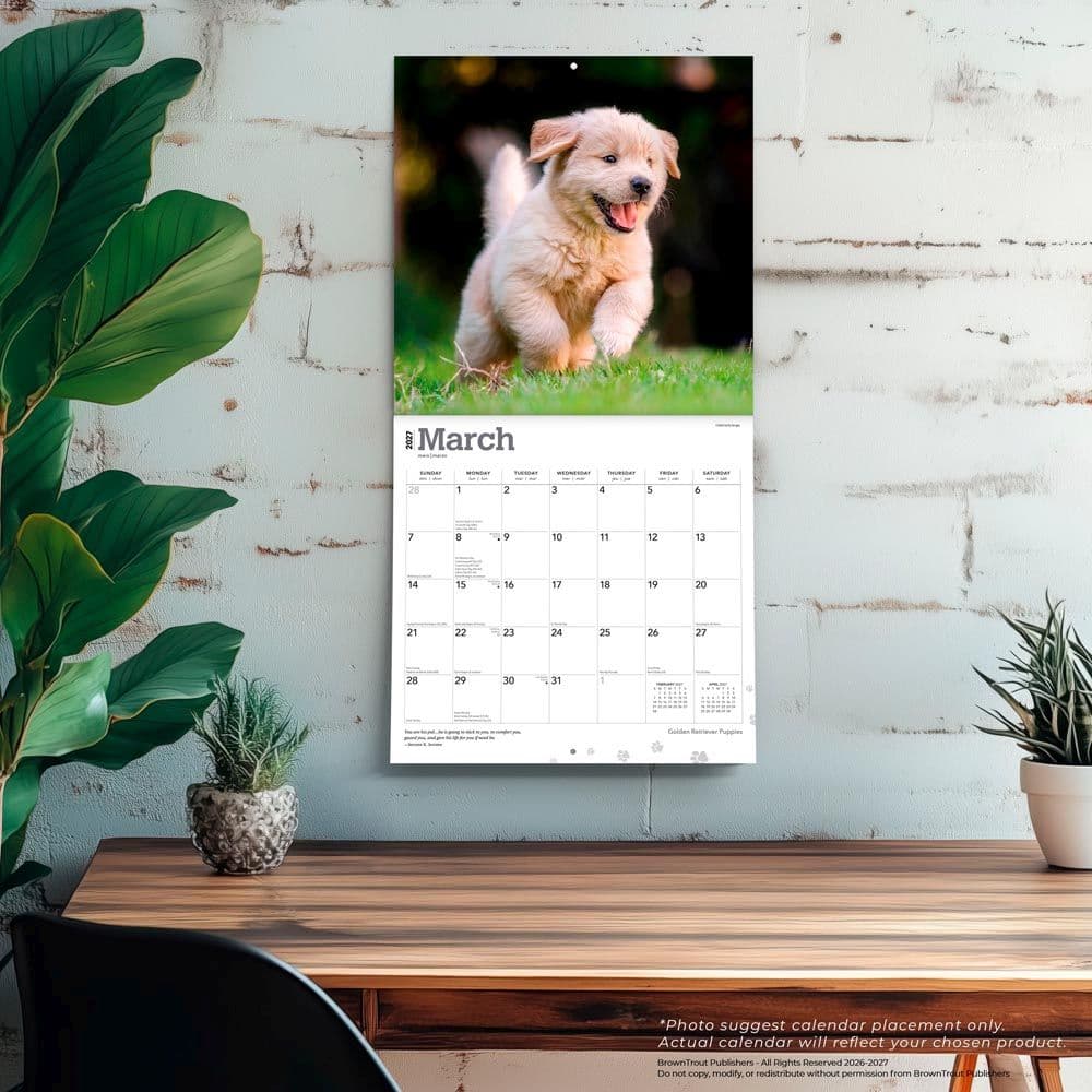 Golden Retriever Puppies 2027 Wall Calendar Fourth Alternate Image