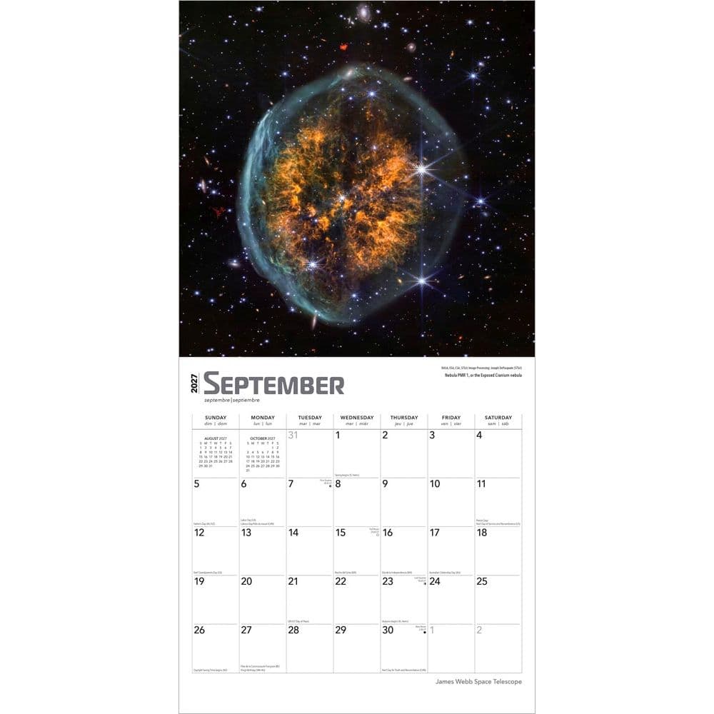 Webb Space Telescope 2027 Wall Calendar Third Alternate Image