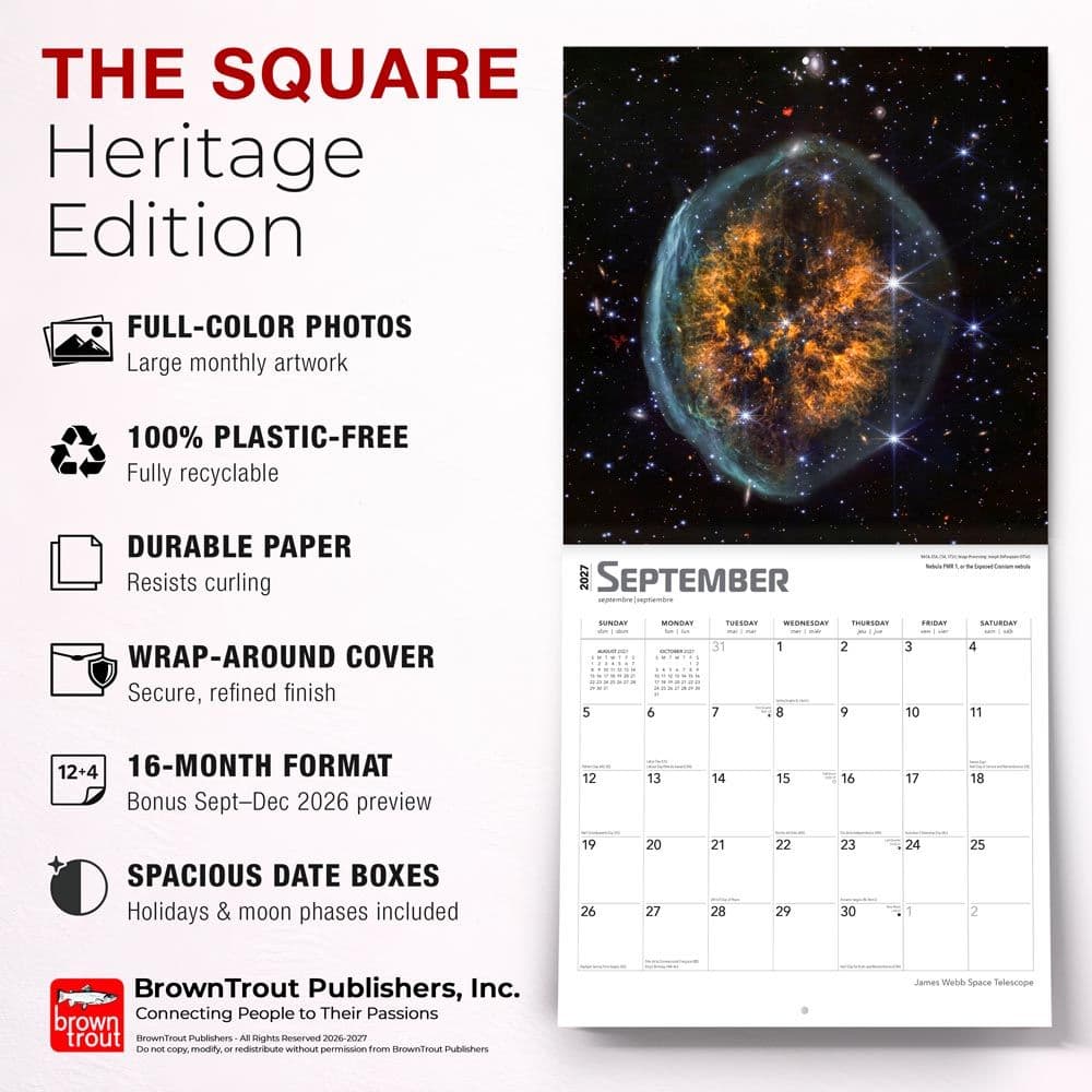 Webb Space Telescope 2027 Wall Calendar Fifth Alternate Image