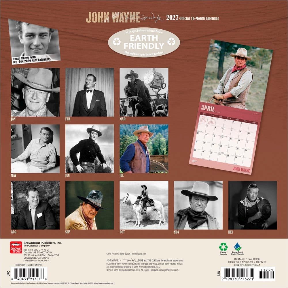 John Wayne 2027 Wall Calendar First Alternate Image