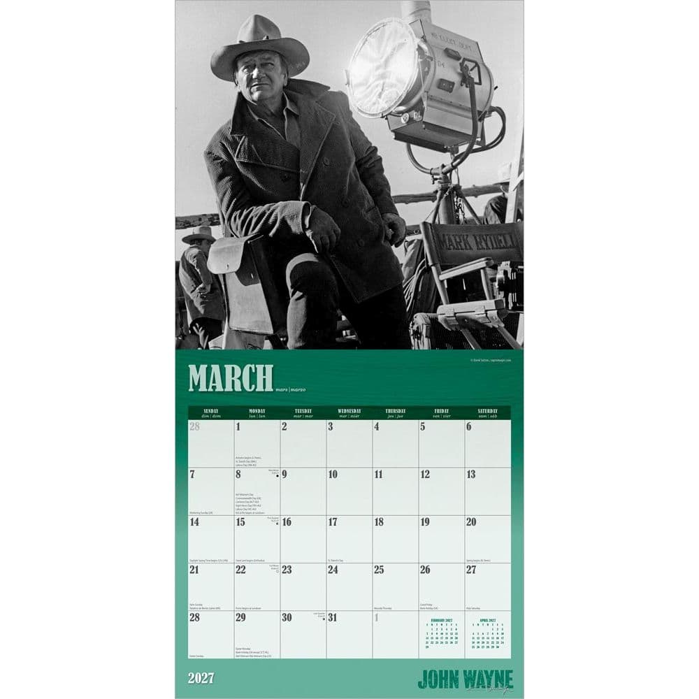 John Wayne 2027 Wall Calendar Second Alternate Image