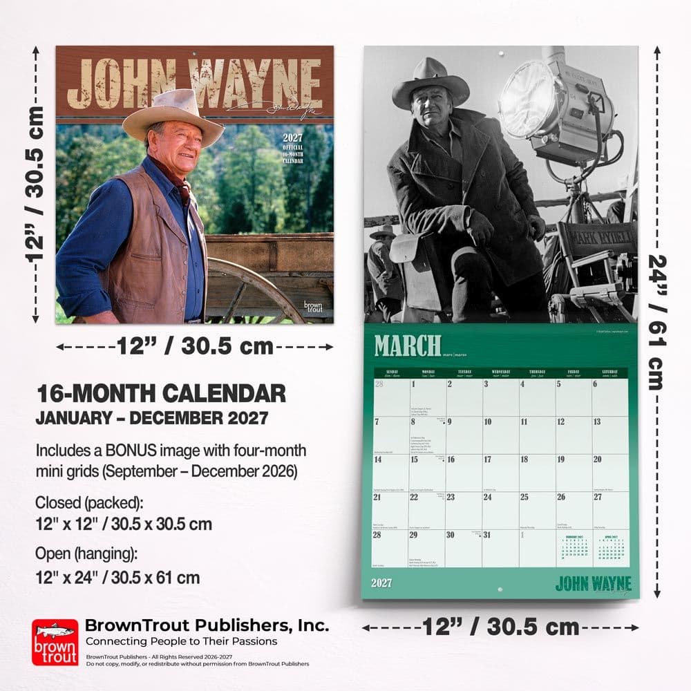 John Wayne 2027 Wall Calendar Sixth Alternate Image