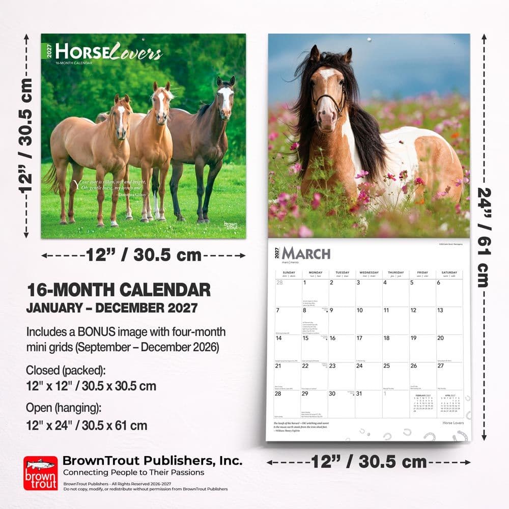Horse Lovers 2027 Wall Calendar Sixth Alternate Image