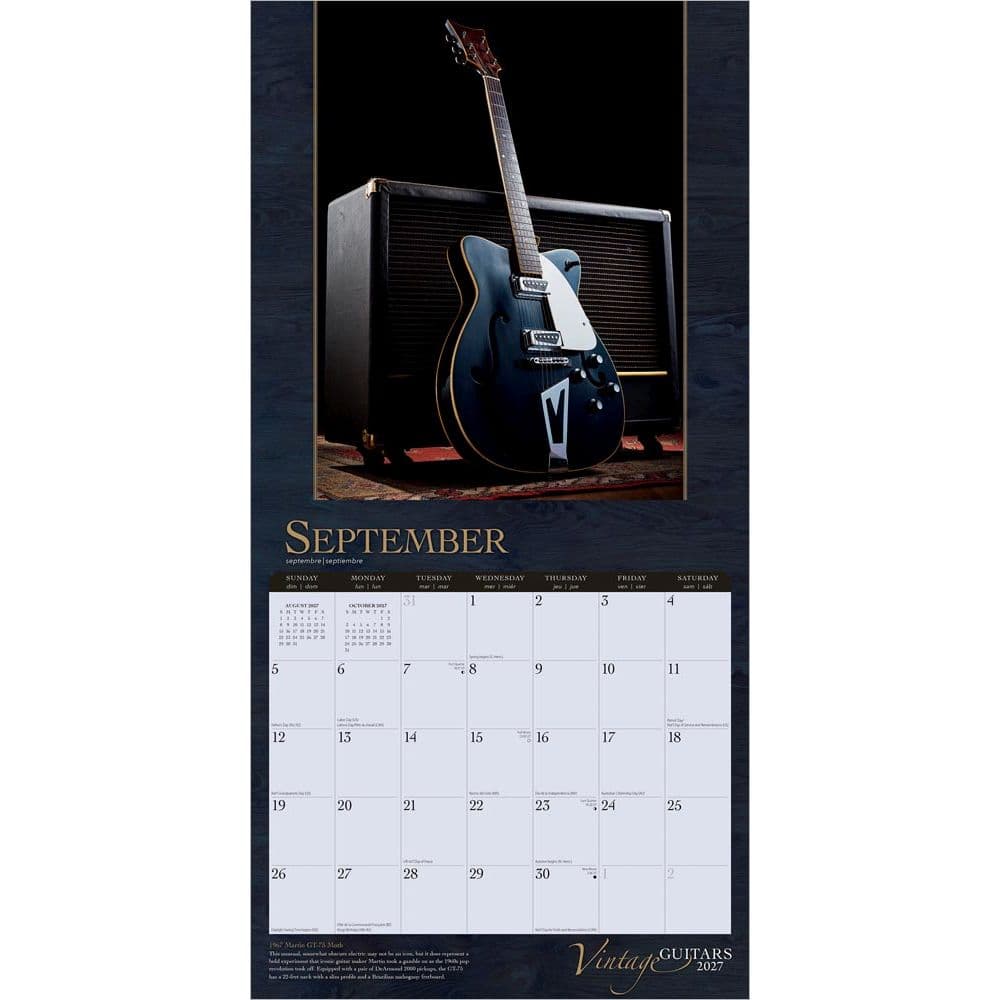 Vintage Guitars 2027 Wall Calendar Third Alternate Image