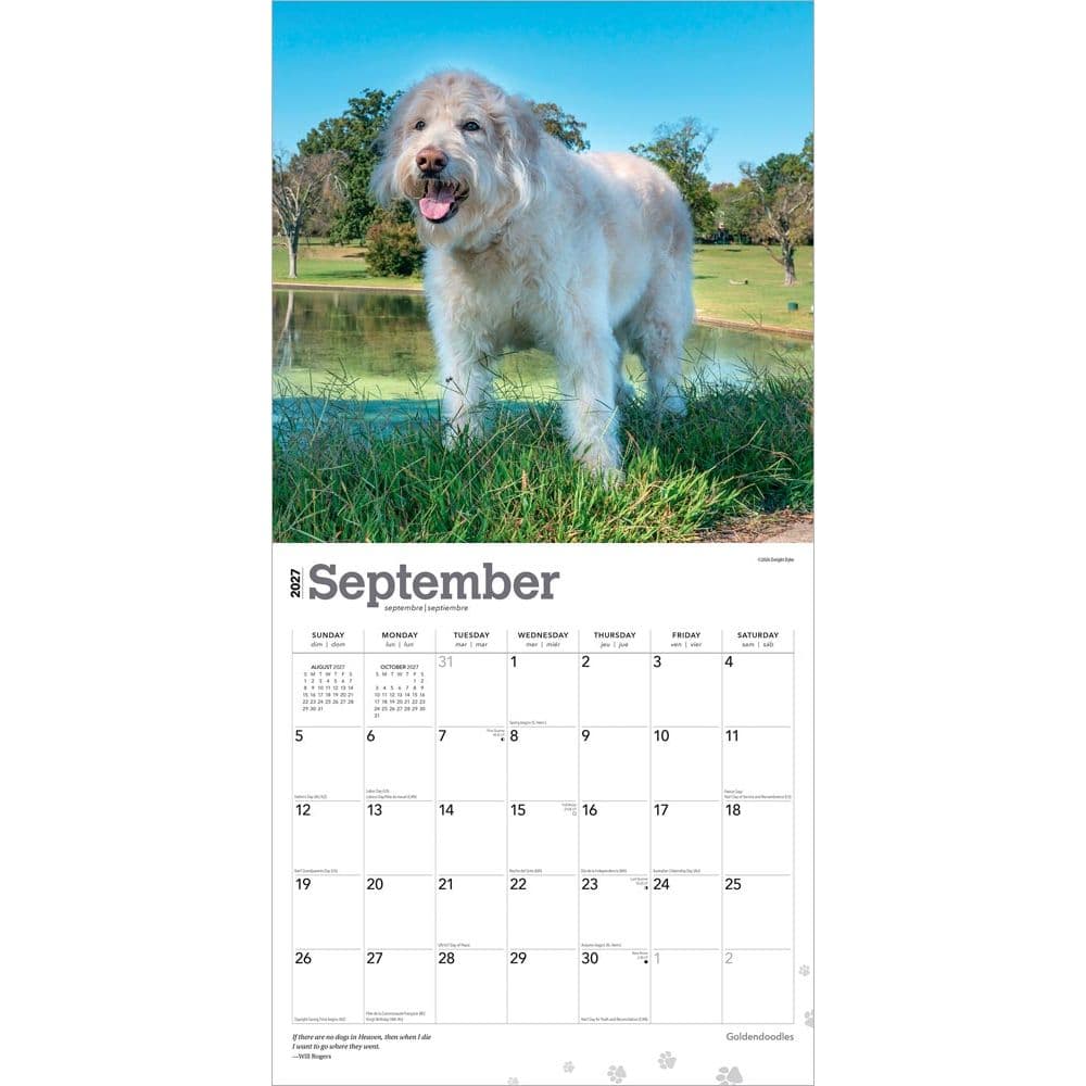 Goldendoodles 2027 Wall Calendar Third Alternate Image