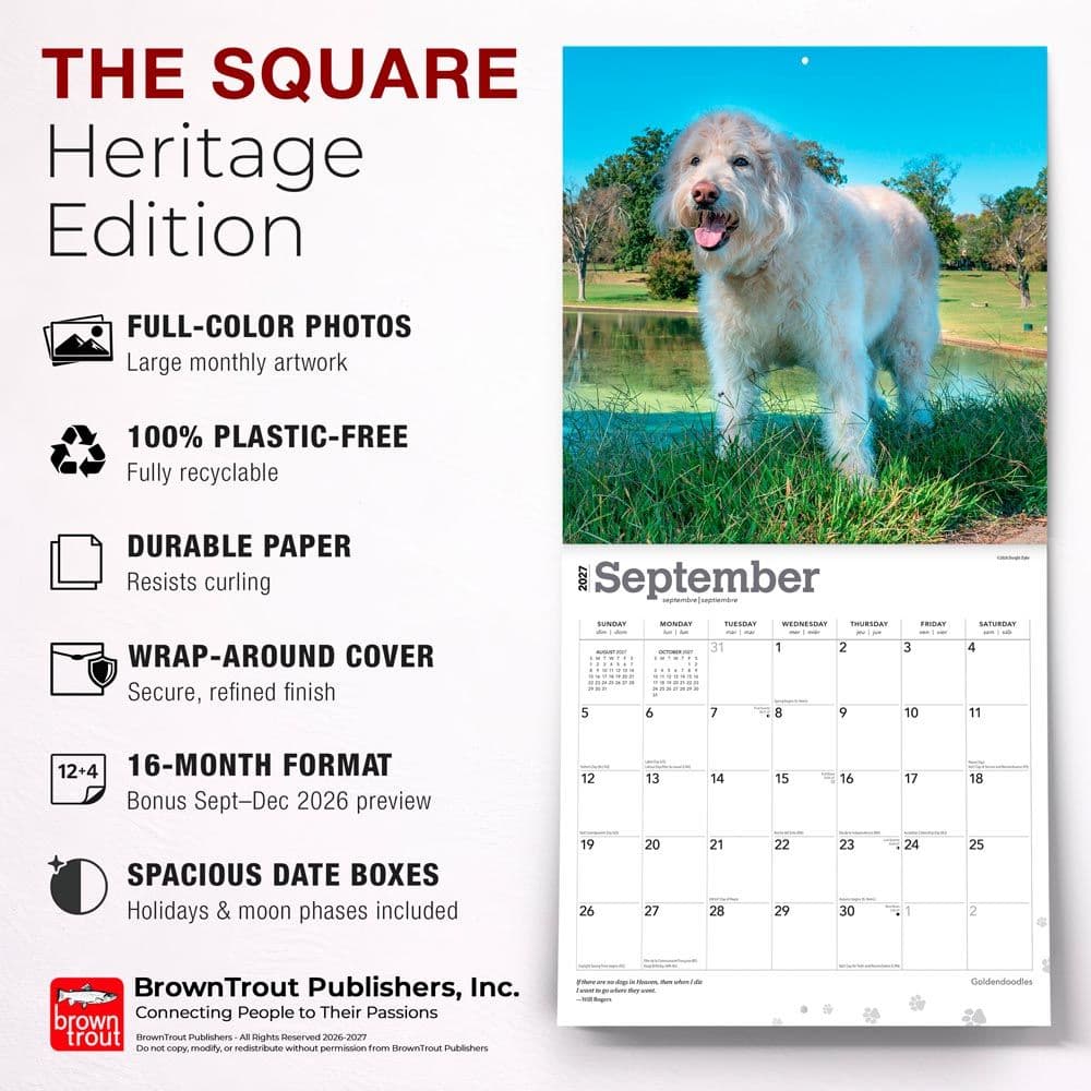 Goldendoodles 2027 Wall Calendar Fifth Alternate Image
