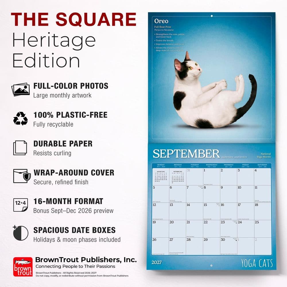 Yoga Cats 2027 Wall Calendar Fifth Alternate Image