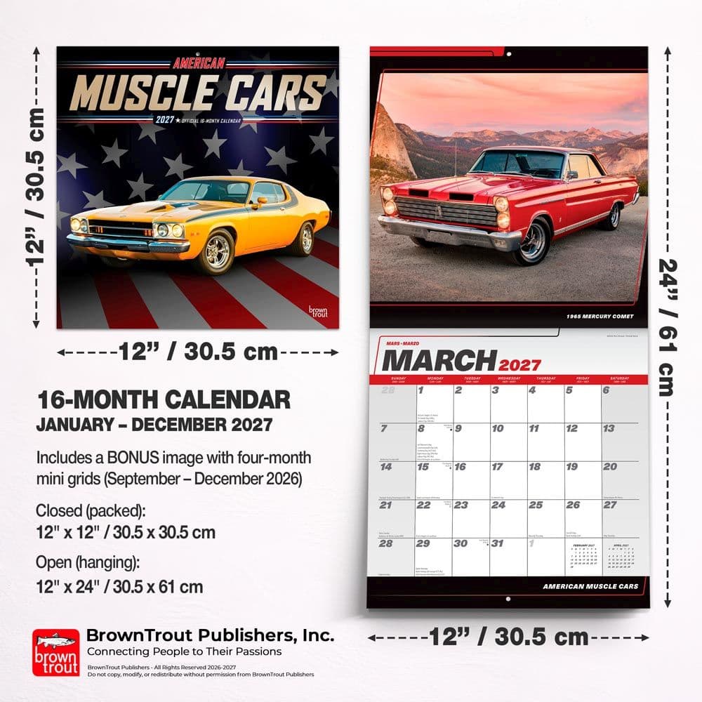 American Muscle Cars  2027 Wall Calendar Sixth Alternate Image