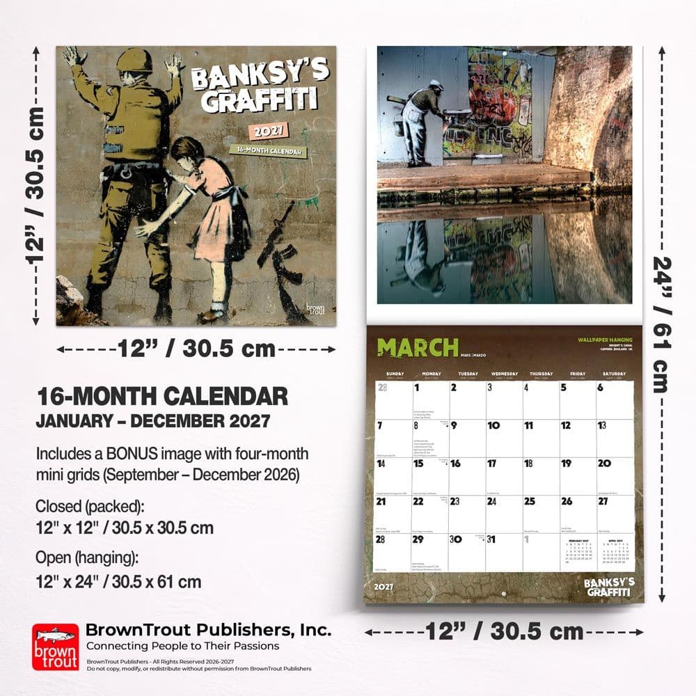 Banksys Graffiti 2027 Wall Calendar Sixth Alternate Image