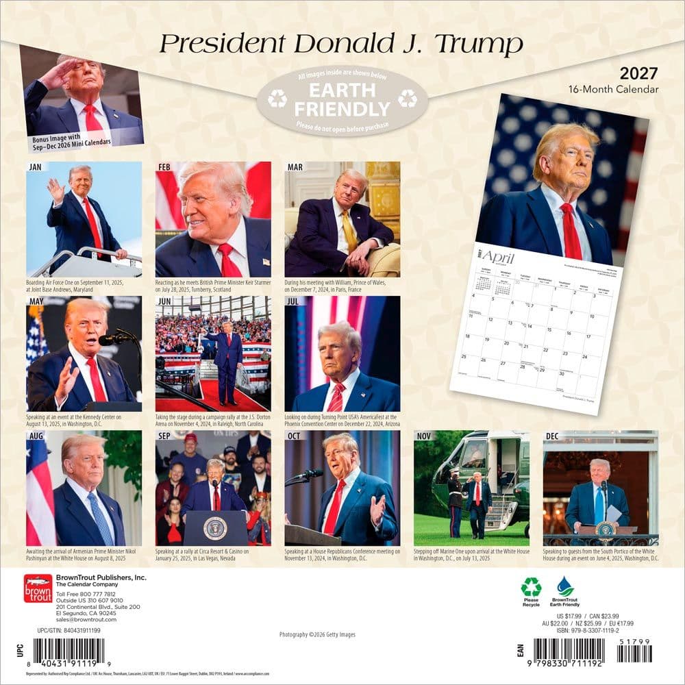 Trump President 2027 Wall Calendar First Alternate Image