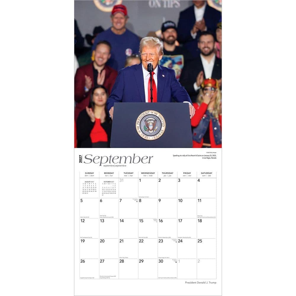Trump President 2027 Wall Calendar Third Alternate Image