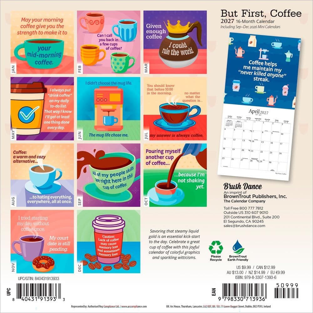 But First Coffee 2027 Mini Wall Calendar First Alternate Image