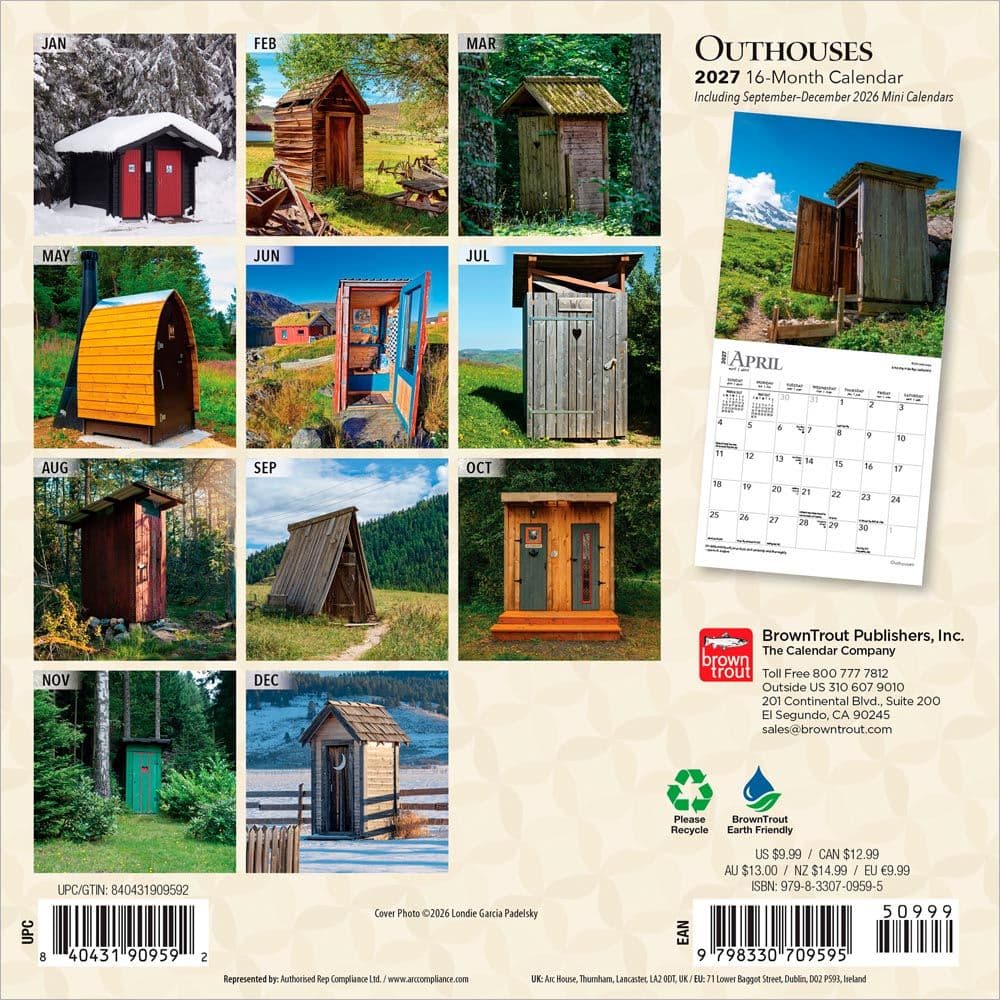 Outhouses 2027 Mini Wall Calendar First Alternate Image