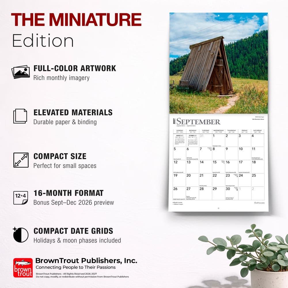 Outhouses 2027 Mini Wall Calendar Fifth Alternate Image
