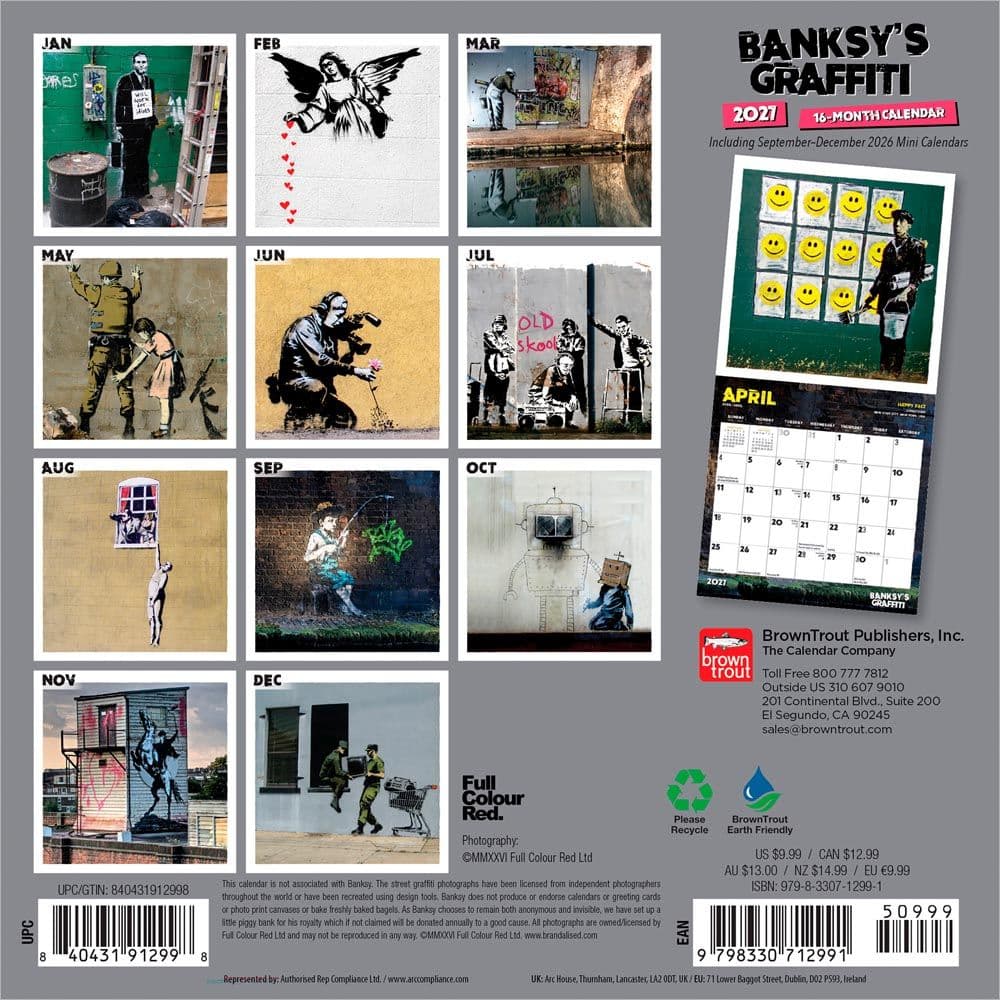 Banksys Graffiti 2027 Mini Wall Calendar - Calendars.com