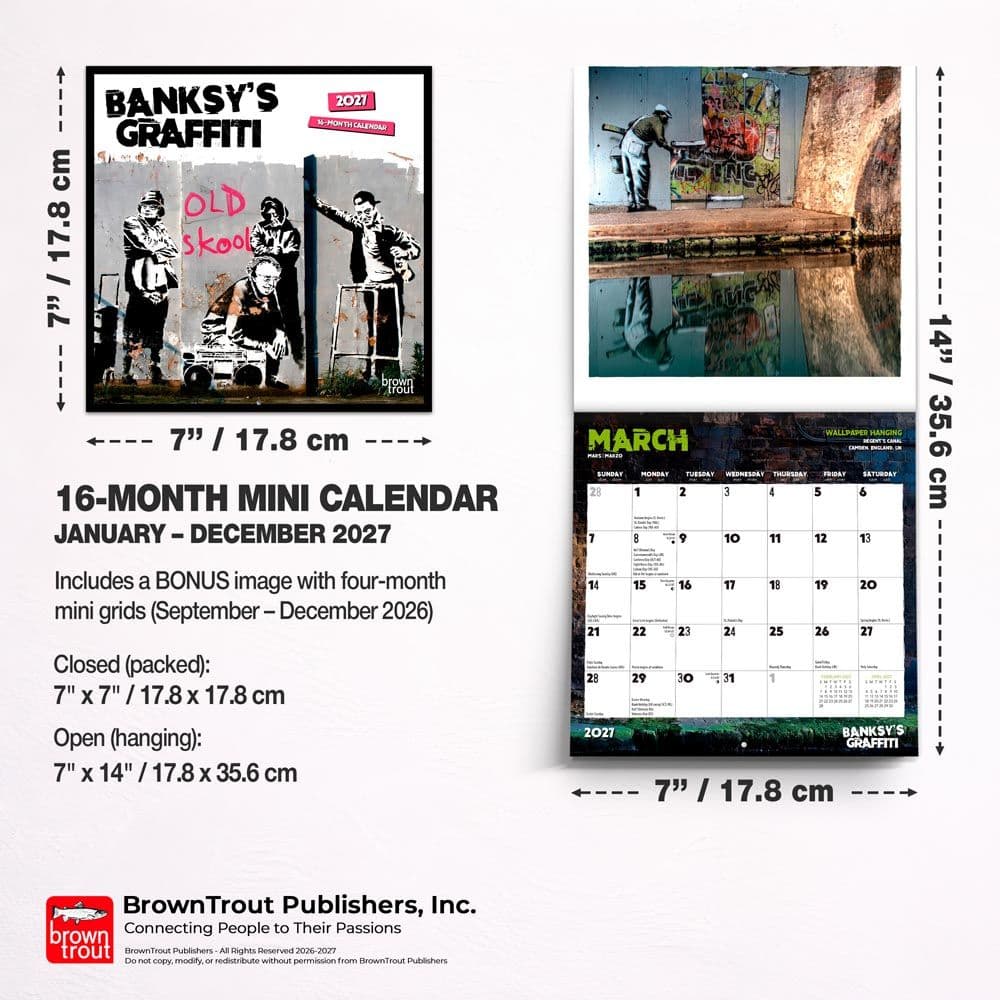 Banksys Graffiti 2027 Mini Wall Calendar Sixth Alternate Image