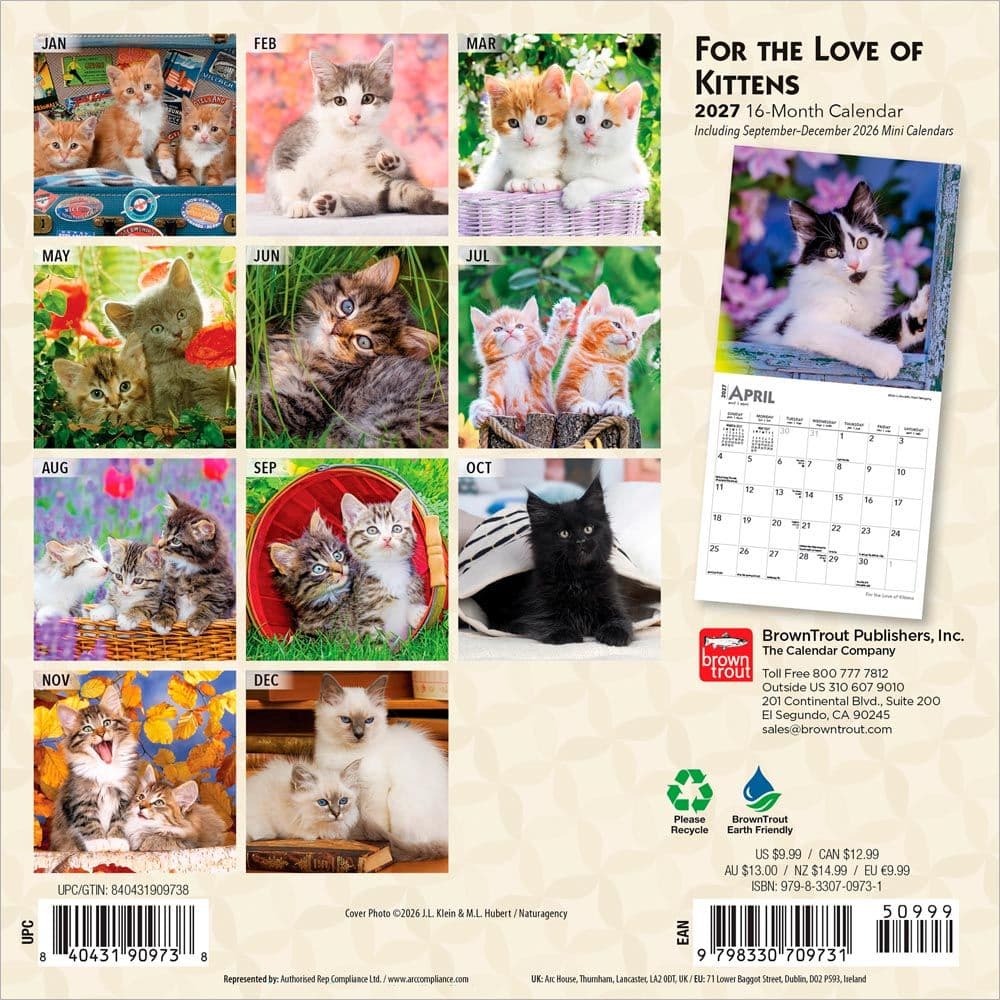 Kittens Love of 2027 Mini Wall Calendar First Alternate Image