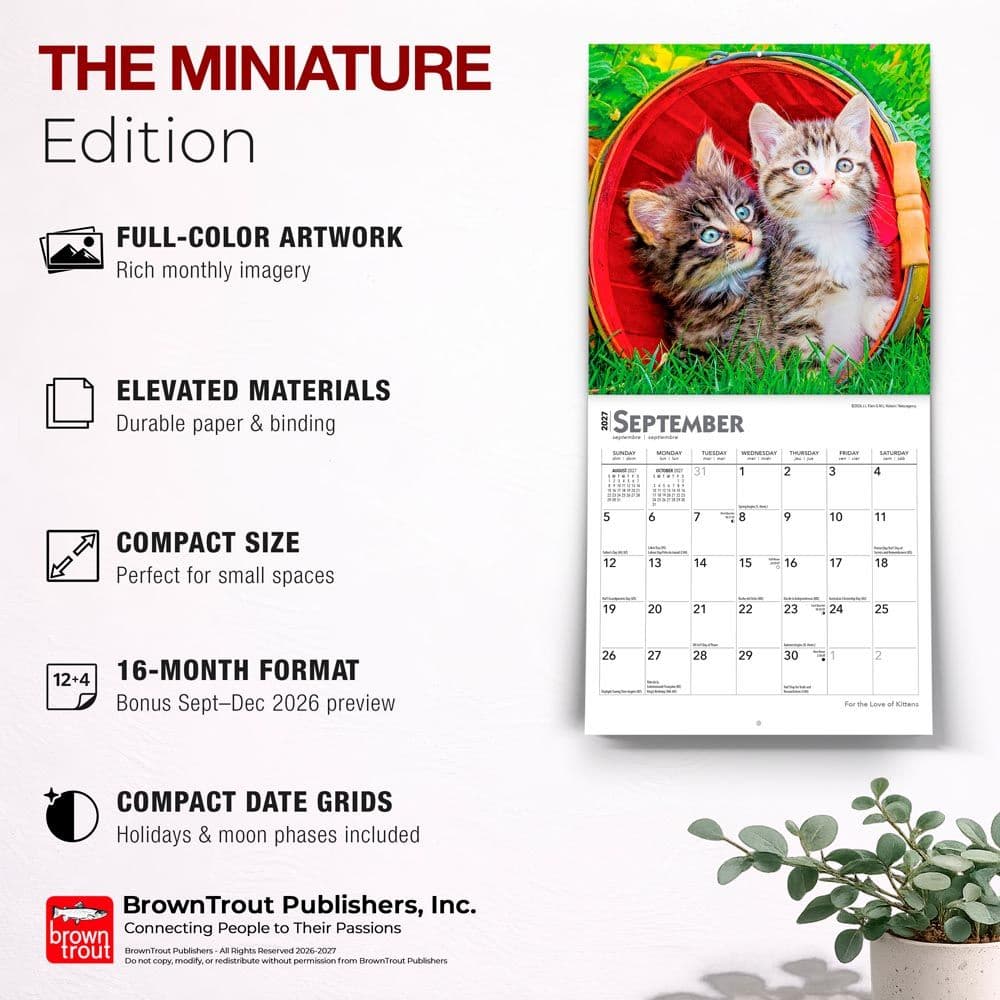 Kittens Love of 2027 Mini Wall Calendar Fifth Alternate Image