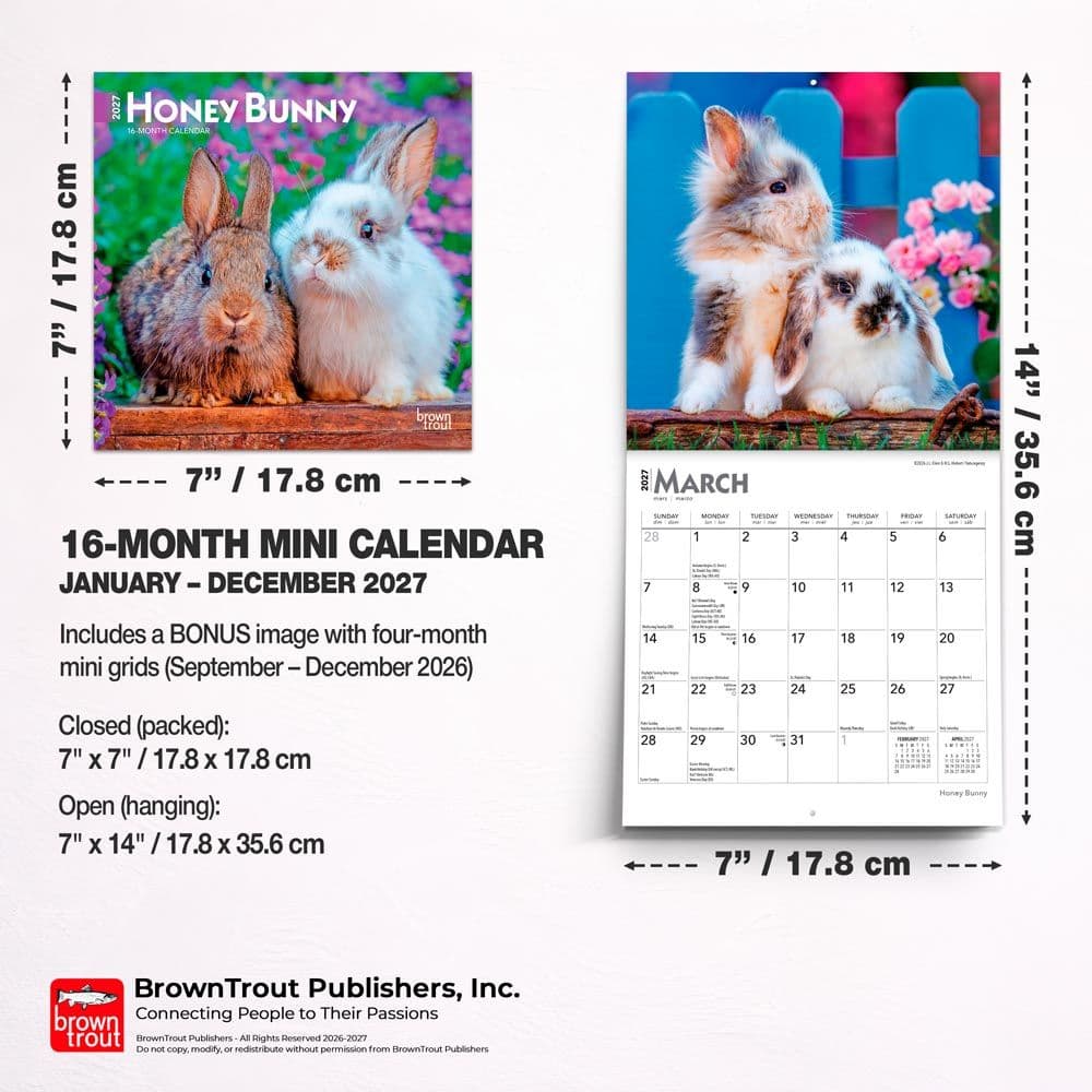 Honey Bunny 2027 Mini Wall Calendar Sixth Alternate Image