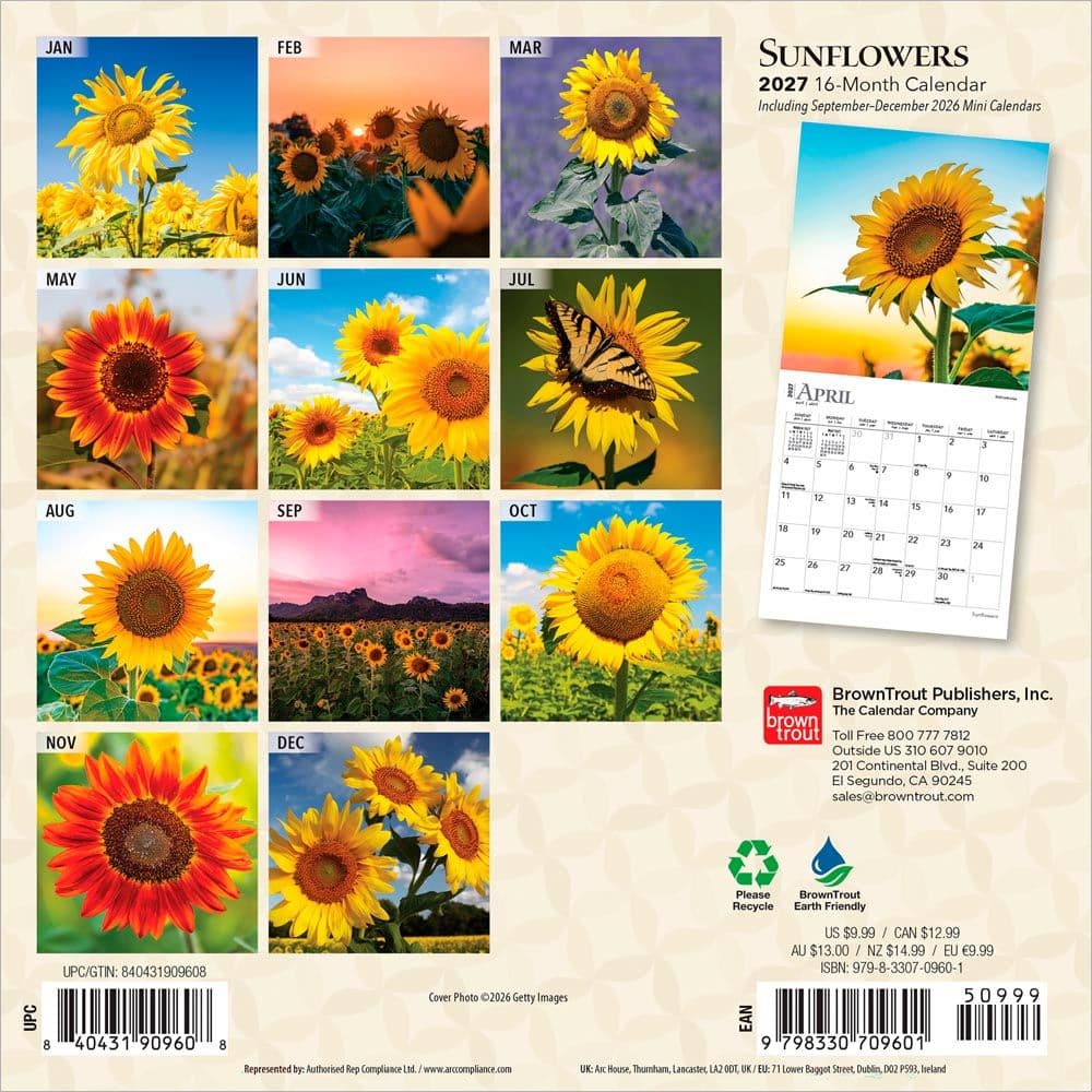 Sunflowers  2027 Mini Wall Calendar First Alternate Image