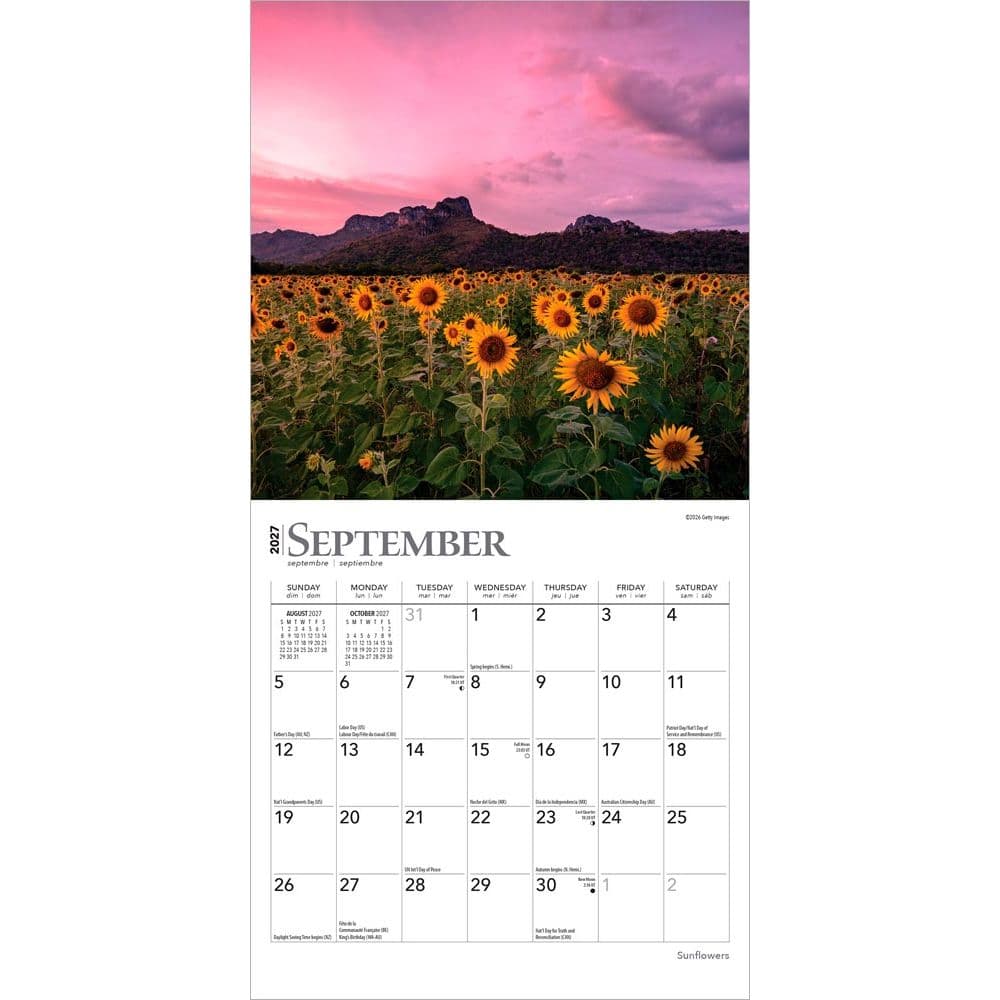 Sunflowers  2027 Mini Wall Calendar Third Alternate Image