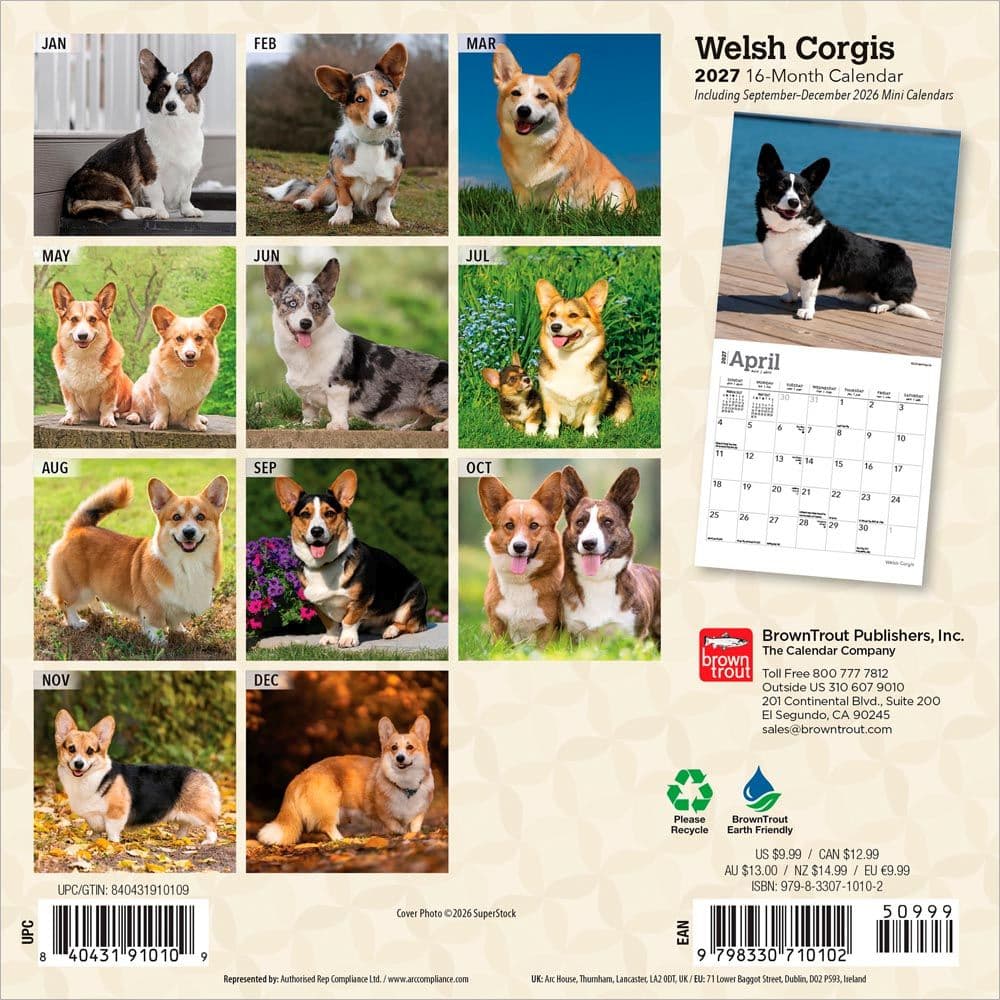 Welsh Corgi 2027 Mini Wall Calendar First Alternate Image