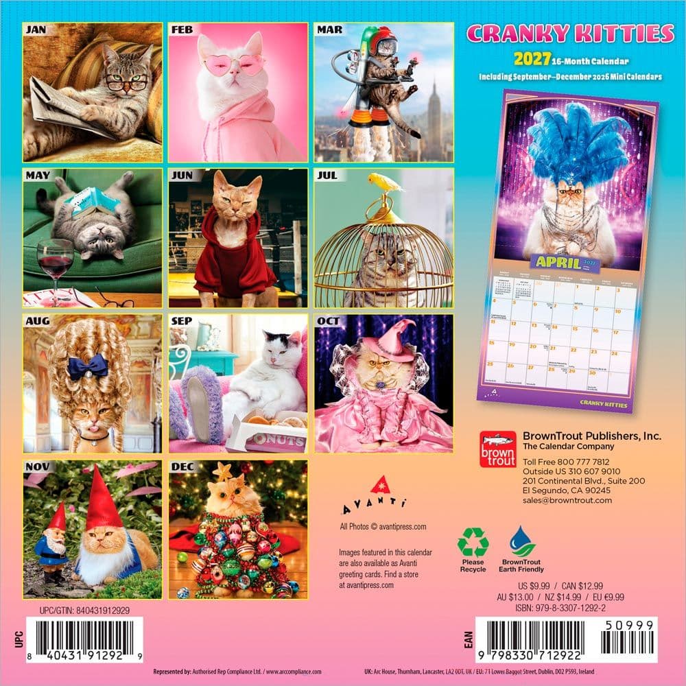 Cranky Kitties Avanti  2027 Mini Wall Calendar First Alternate Image