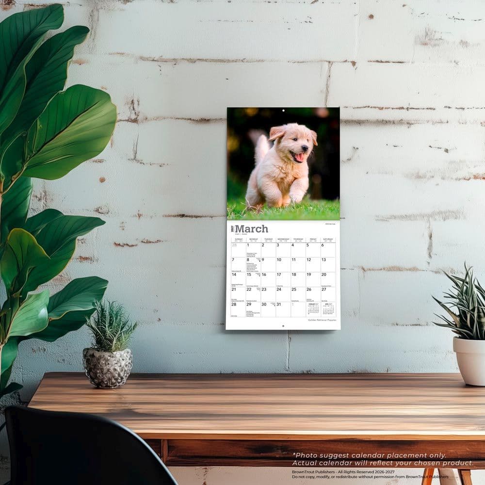Golden Retriever Puppies 2027 Mini Wall Calendar Fourth Alternate Image