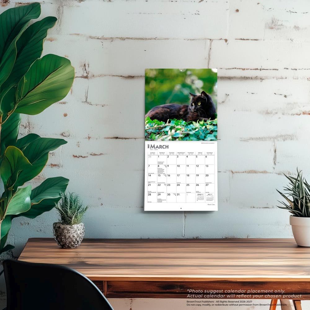 Black Cats 2027 Mini Wall Calendar Fourth Alternate Image