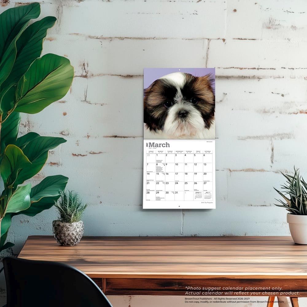 Shih Tzu Puppies 2027 Mini Wall Calendar Fourth Alternate Image