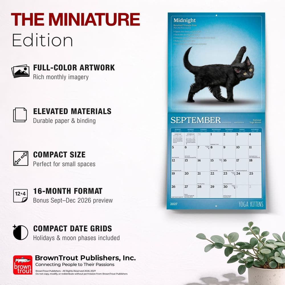 Yoga Kittens 2027 Mini Wall Calendar Fifth Alternate Image