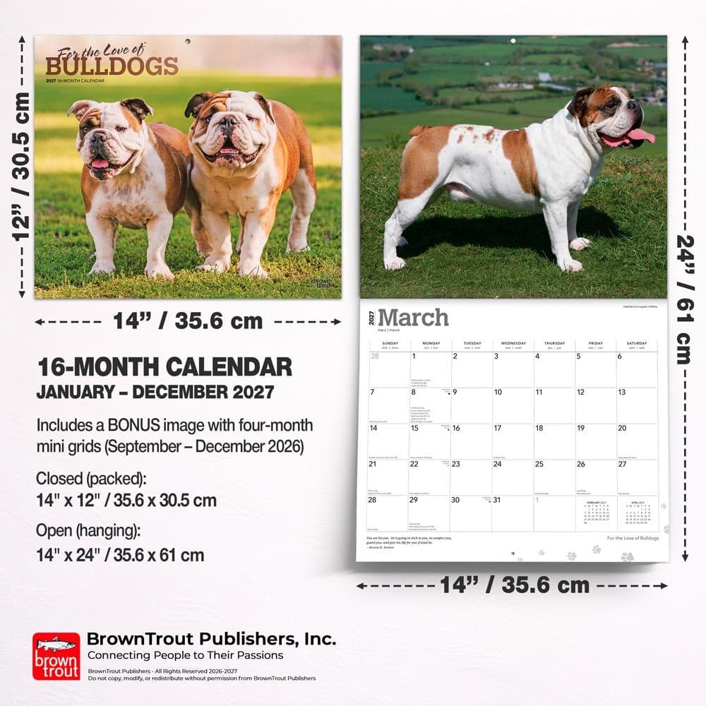 Bulldogs 2027 Deluxe Wall Calendar Sixth Alternate Image