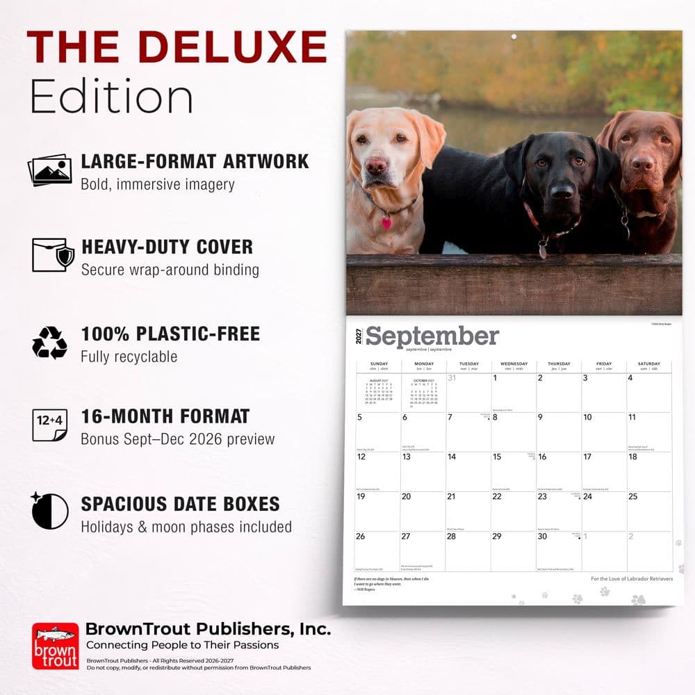 Lab Retrievers 2027 Deluxe Wall Calendar Fifth Alternate Image