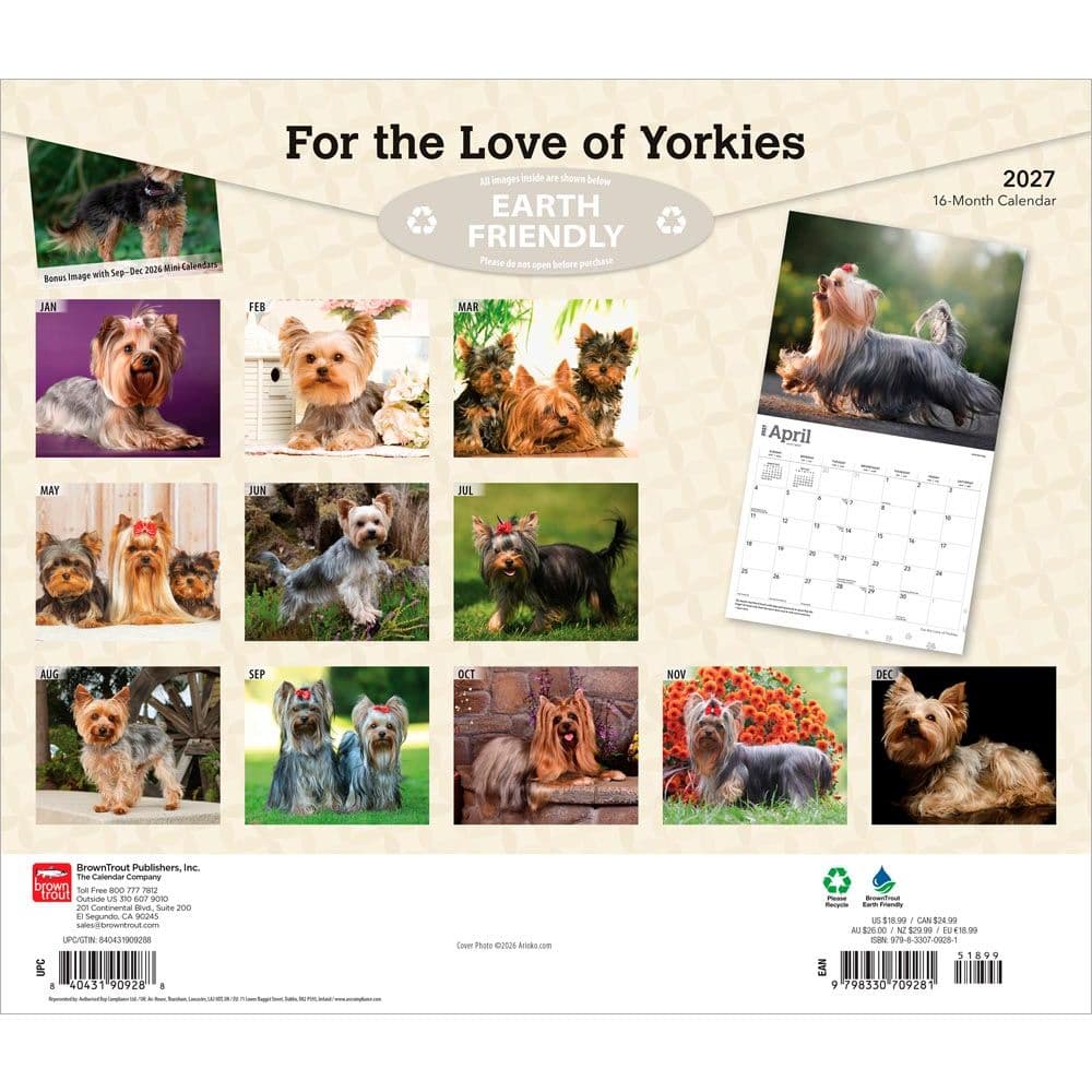 Yorkshire Terriers 2027 Deluxe Wall Calendar First Alternate Image