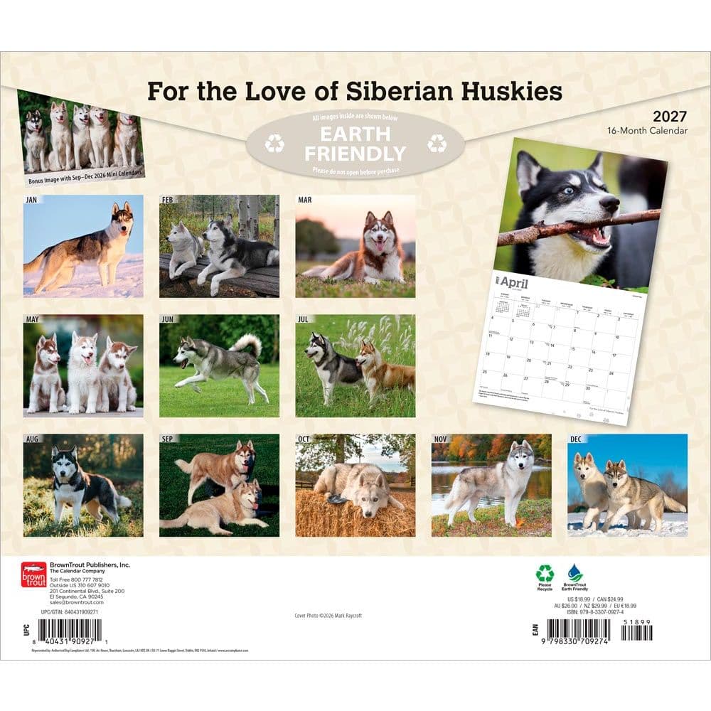 Siberian Huskies 2027 Deluxe Wall Calendar First Alternate Image