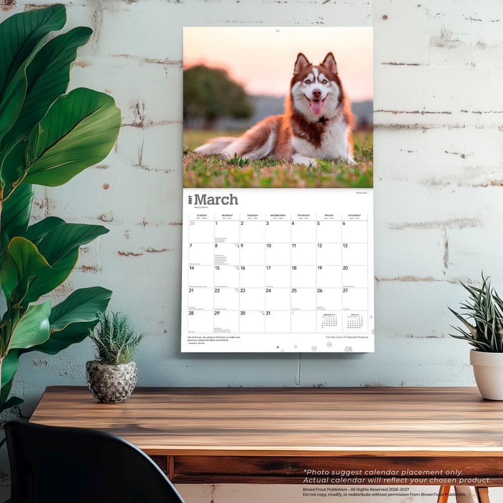Siberian Huskies 2027 Deluxe Wall Calendar Fourth Alternate Image